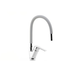 Dřezová baterie Novaservis Metalia 54 se silikonovým ramínkem šedá/chrom 54014F,0S