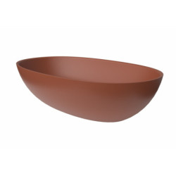 Umyvadlo na desku SAT Aula 60x36 cm cooper brown mat bez otvoru pro baterii, bez přepadu SATAU6036CB