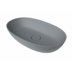 Umyvadlo na desku SAT Aula 60x36 cm světle šedá mat bez otvoru pro baterii, bez přepadu SATAU6036LG