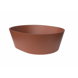 Umyvadlo na desku SAT Aula 47x38 cm cooper brown mat bez otvoru pro baterii, bez přepadu SATAU4738CB