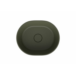 Umyvadlo na desku SAT Aula 47x38 cm zelená mat bez otvoru pro baterii, bez přepadu SATAU4738G