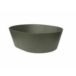Umyvadlo na desku SAT Aula 47x38 cm zelená mat bez otvoru pro baterii, bez přepadu SATAU4738G