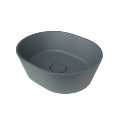 Umyvadlo na desku SAT Aula 47x38 cm tmavě šedá mat bez otvoru pro baterii, bez přepadu SATAU4738MG