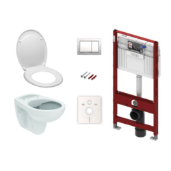 Cenově zvýhodněný závěsný WC set TECE do lehkých stěn / předstěnová montáž+ WC S-Line S-line Pro KMPLSIKOTSCR