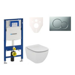 Cenově zvýhodněný závěsný WC set Geberit do lehkých stěn / předstěnová montáž+ WC Ideal Standard Tesi 111.300.00.5NF3