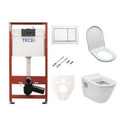 Cenově zvýhodněný závěsný WC set TECE do lehkých stěn / předstěnová montáž+ WC Vitra Integra vč. sedátka SIKOTSV0