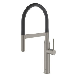 Dřezová baterie GROHE Essence se silikonovým ramínkem kartáčovaný Hard Graphite 30294AL0