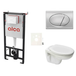 Cenově zvýhodněný závěsný WC set Alca do lehkých stěn / předstěnová montáž+ WC S-Line S-line Pro SIKOASP3