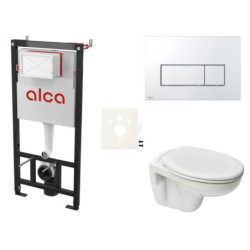 Cenově zvýhodněný závěsný WC set Alca do lehkých stěn / předstěnová montáž+ WC S-Line S-line Pro SIKOASP8
