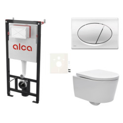 Cenově zvýhodněný závěsný WC set Alca do lehkých stěn / předstěnová montáž+ WC SAT Brevis SIKOASW2