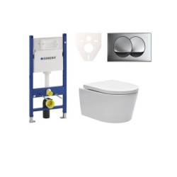 Cenově zvýhodněný závěsný WC set Geberit do lehkých stěn / předstěnová montáž+ WC SAT Brevis SIKOGES7W71