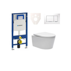 Cenově zvýhodněný závěsný WC set Geberit do lehkých stěn / předstěnová montáž+ WC SAT Brevis SIKOGES3W5
