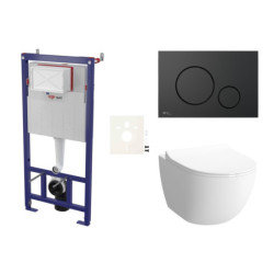 Cenově zvýhodněný závěsný WC set SAT do lehkých stěn / předstěnová montáž+ WC VitrA Sento SIKOSSSEN68K
