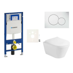 Cenově zvýhodněný závěsný WC set Geberit do lehkých stěn / předstěnová montáž+ WC Glacera Ava SIKOGESAVAS01