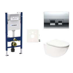Cenově zvýhodněný závěsný WC set Geberit do lehkých stěn / předstěnová montáž+ WC SAT Infinitio SIKOGESINFD35