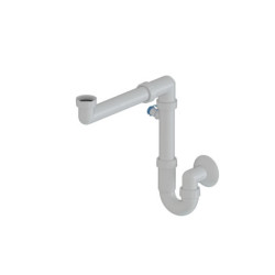 Dřezový sifon MULTI 6/4"x40 s odbočkou úsporný bílý DREZSIFON6440SLIM