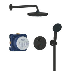 Sprchový systém GROHE Precision Thermostat včetně podomítkového tělesa černá matná 348832430